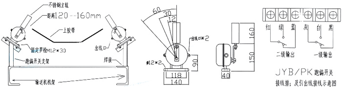 帶式輸送機防跑偏開關(guān)設(shè)計圖紙